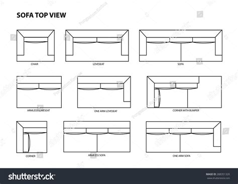 Sofa Top View Vector: เวกเตอร์สต็อก (ปลอดค่าลิขสิทธิ์) 288351320