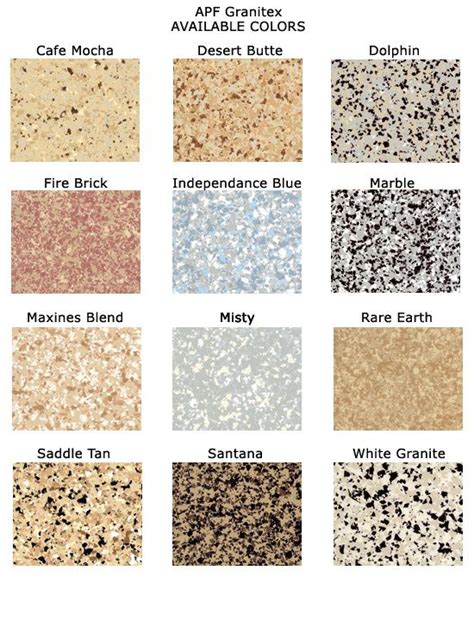 Garage Epoxy Floor Color Chart