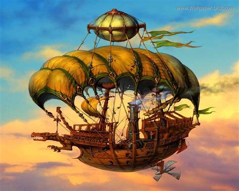 Fantasy art landscapes, Steampunk airship, Steampunk art