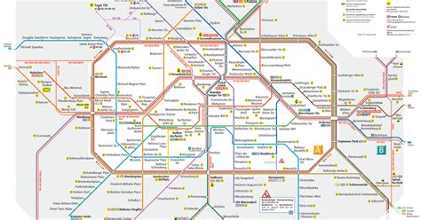 Map of Berlin subway, underground & tube (u bahn): stations & lines