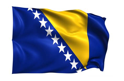 Bosnia and Herzegovina Waving flag Realistic Transparent Background ...