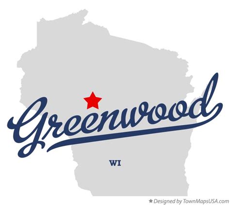 Map of Greenwood, Clark County, WI, Wisconsin