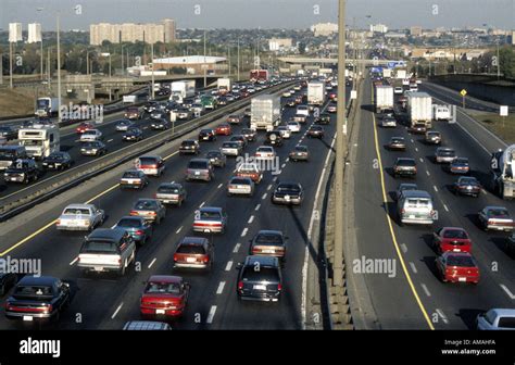 Toronto Canada heavy traffic on Highway 401 Stock Photo, Royalty Free ...