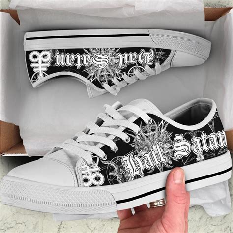 Satan Shoes Hail Satan Unisex Low Top Canvas Shoes Gift for - Etsy