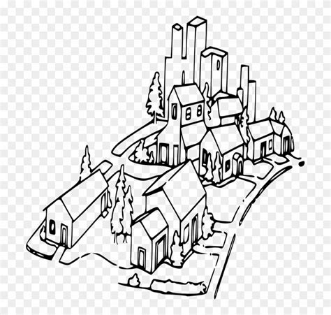 Town Clipart Community - Neighborhood Clipart Black And White - Free ...