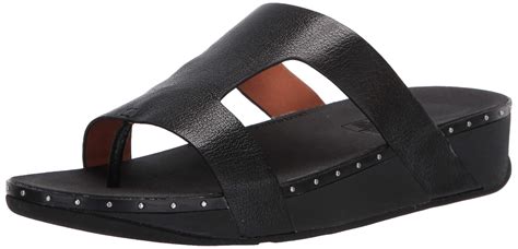 Fitflop Leather Marli Slide Sandal in Black - Lyst