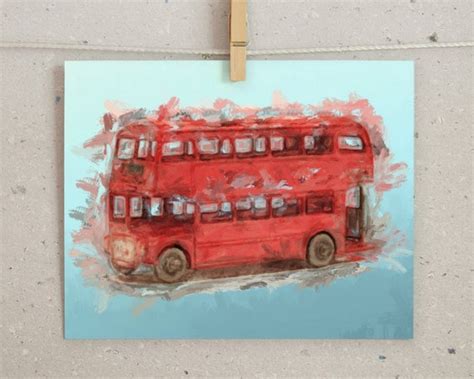 Bus Painting Bus Nursery Art London Bus Art Realistic