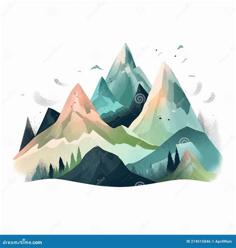 Drawing Mountains Watercolor Stock Illustration - Illustration of ...