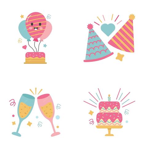 Premium Vector | Birthday celebration sticker