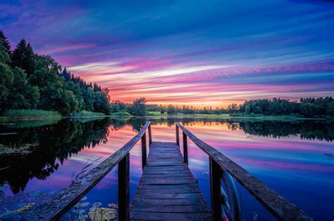 Lake Dock Sunset - Free photo on Pixabay