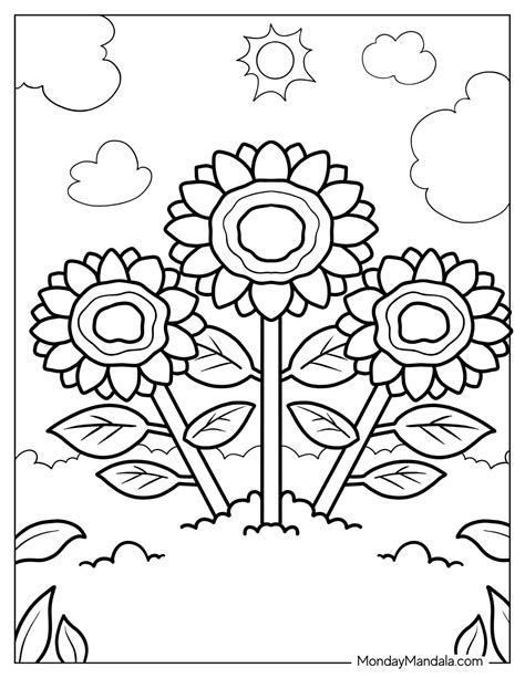 53 Flower Coloring Pages (Free PDF Printables)