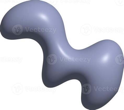 3D abstract blob freeform shape decoration 13113962 PNG