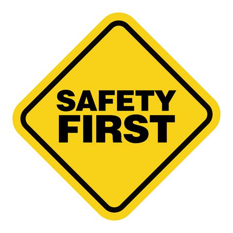 Safety First Yellow Sign on Transparent Background 16770597 PNG