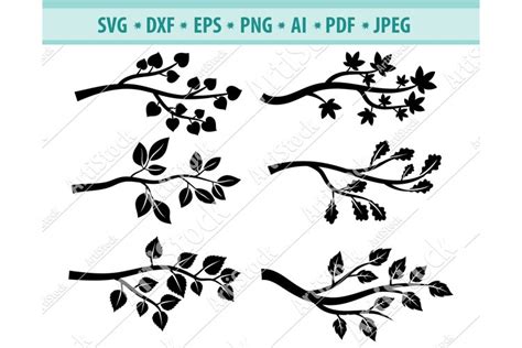 Tree Branch Svg, Branches SVG, Leaves svg, Png, Dxf, Eps