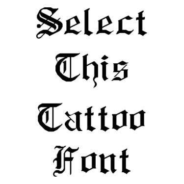 Old English Script Tattoo Font