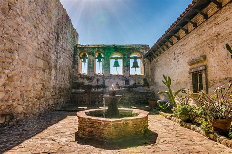 San Juan Capistrano Mission Fountain and Bells Photograph by Patti ...