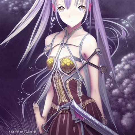 Anime Girl Sword Art Online Fine Art Graphic · Creative Fabrica