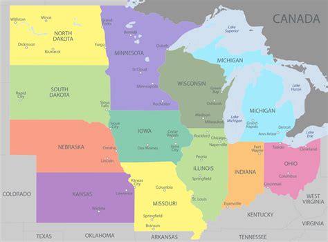 Map of Midwest US | Mappr