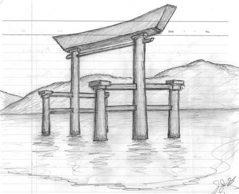 Torii Gate Drawing at PaintingValley.com | Explore collection of Torii ...