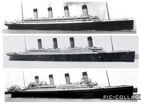 The Olympic Class: Olympic, Titanic and Britannic (altered to show ...