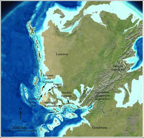 Paleogeographic map of the Laurasia-Gondwana collision during ...