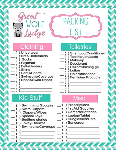 great wolf lodge packing list - This Crafty Mom