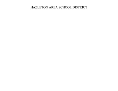 HAZLETON AREA SCHOOL DISTRICT