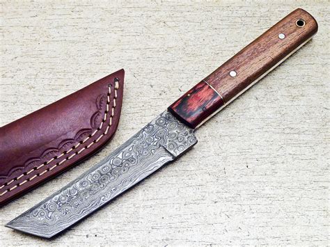 Damascus Steel Custom Handmade Hunting Tanto Knife 10"-4B2-D