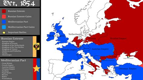 Map of the Crimean War 1854, in a world where it exploded into a world ...