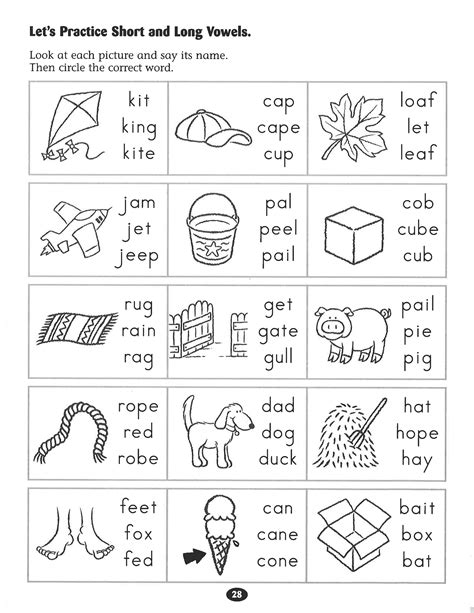 Long And Short Vowel Worksheets Kindergarten - Worksheets Joy