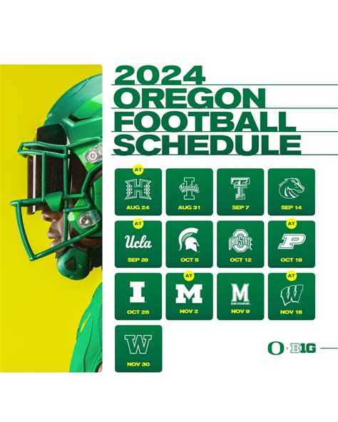 Oregon Football 2024 Schedule : r/ducks