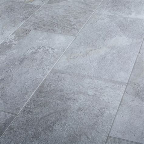 Shaded Slate Grey Matt Stone effect Porcelain Floor tile, Pack of 6, (L ...