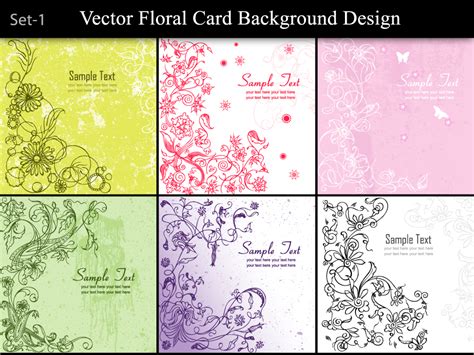 Vector Floral Card Background Designs