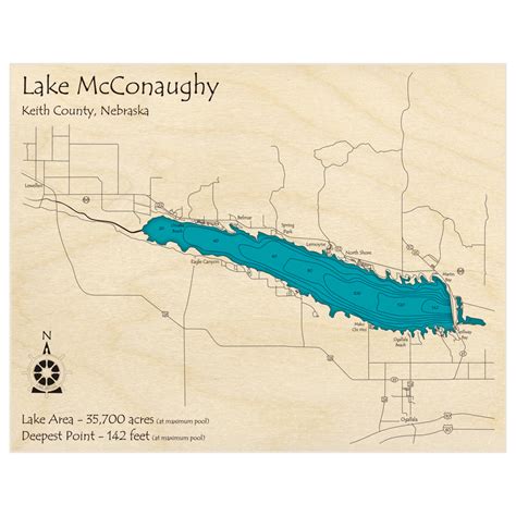 Lake McConaughy 3D Custom Wood Map – Lake Art LLC