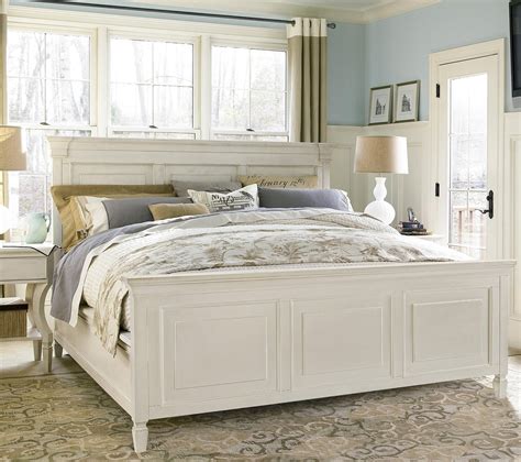 Country-Chic White King Panel Bed Frame | Zin Home