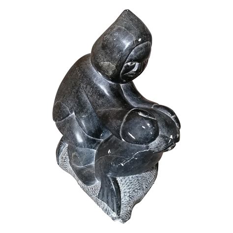 Baker Lake COA card syllabics INUK 7x3x2 Inuit Art Soapstone Sculpture ...