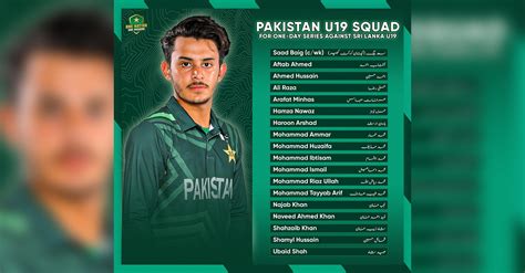 Pakistan U19 squad for One-Day series against Sri Lanka U19 announced ...