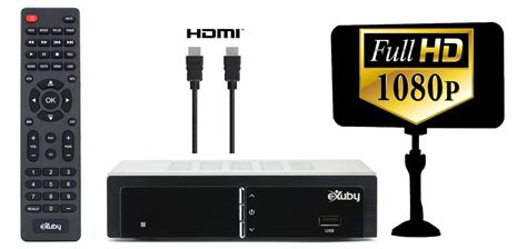 eXuby Digital Converter Box for TV w/ Antenna and HDMI Cable for ...