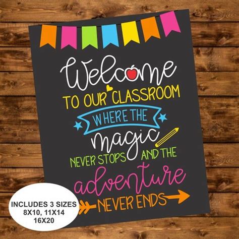 Welcome to our Classroom Sign, Instant Download, Back to School Class ...