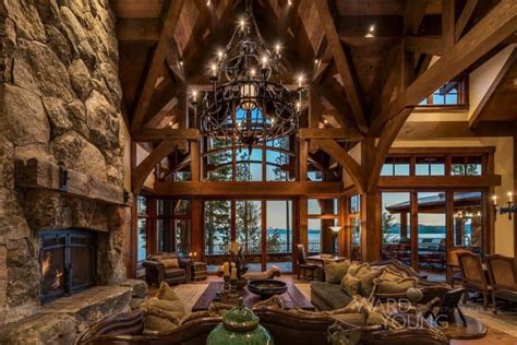 Stunning lodge style home with old world luxury overlooking Lake Tahoe ...