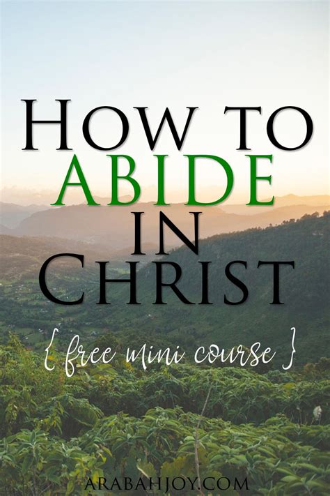 Abiding in Christ is essential to successfully living the Christian ...