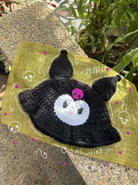 Kuromi Crochet Bucket Hat Crochet, Crochet Crafts, Crochet, 55% OFF