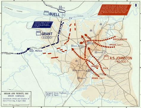 Battle of Shiloh, First Day, April 6, 1862, battle map, zoomable image ...