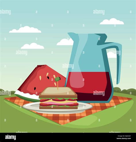 Picnic in the park cartoons Stock Vector Image & Art - Alamy