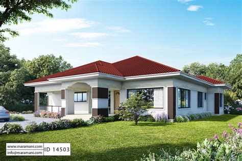 4 Bedroom House Plan - ID 14503 | House roof design, Modern bungalow ...