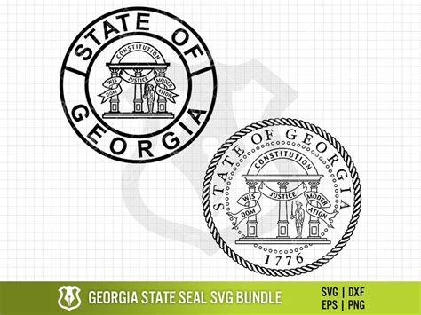 Georgia State Seal SVG Bundle Great Seal of Georgia PNG Bundle GA State ...