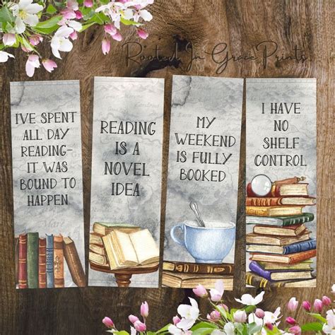 Book Lovers Funny Quotes Bookmark Printable Set of 4 Bookmarks Bookish ...