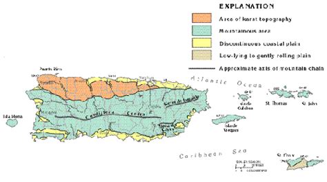 Mapa De Puerto Rico Cordillera Central