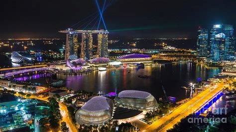 Singapore Nightlife Cityscape Ultra HD Photograph by Hi Res - Pixels