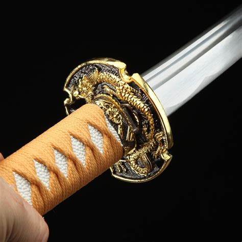 Gold Dragon Katana Full Tang Real Japanese Samurai Swords - TrueKatana